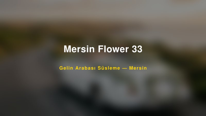 Mersin Flower 33 Mersin Gelin Arabası Süsleme