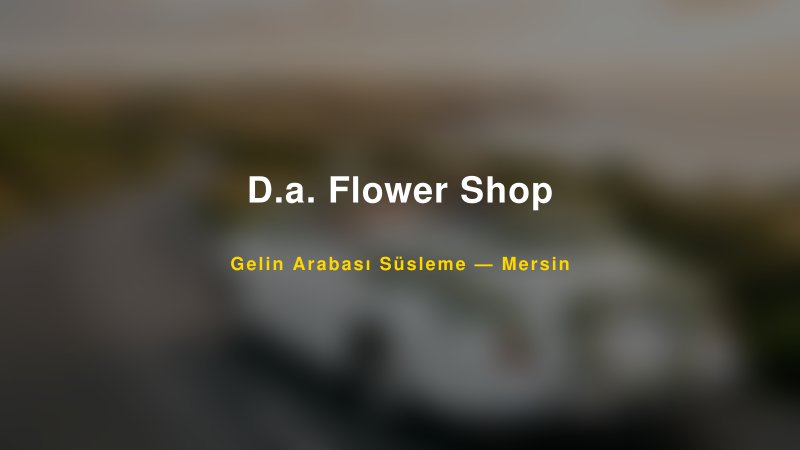 D.a. Flower Shop Mersin Gelin Arabası Süsleme